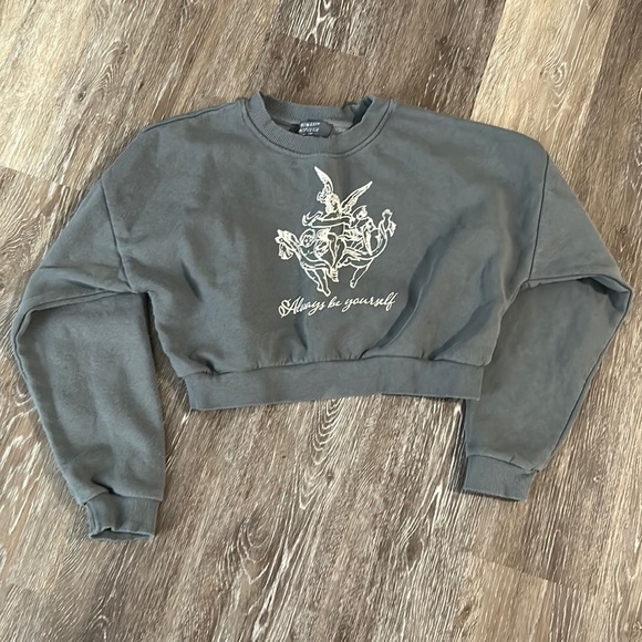 Cropped crewneck - Picture 1 of 3